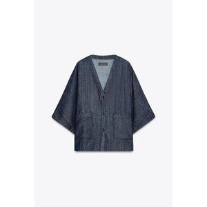 ZARA WOMAN COLLECTION RELAXED DENIM SHIRT